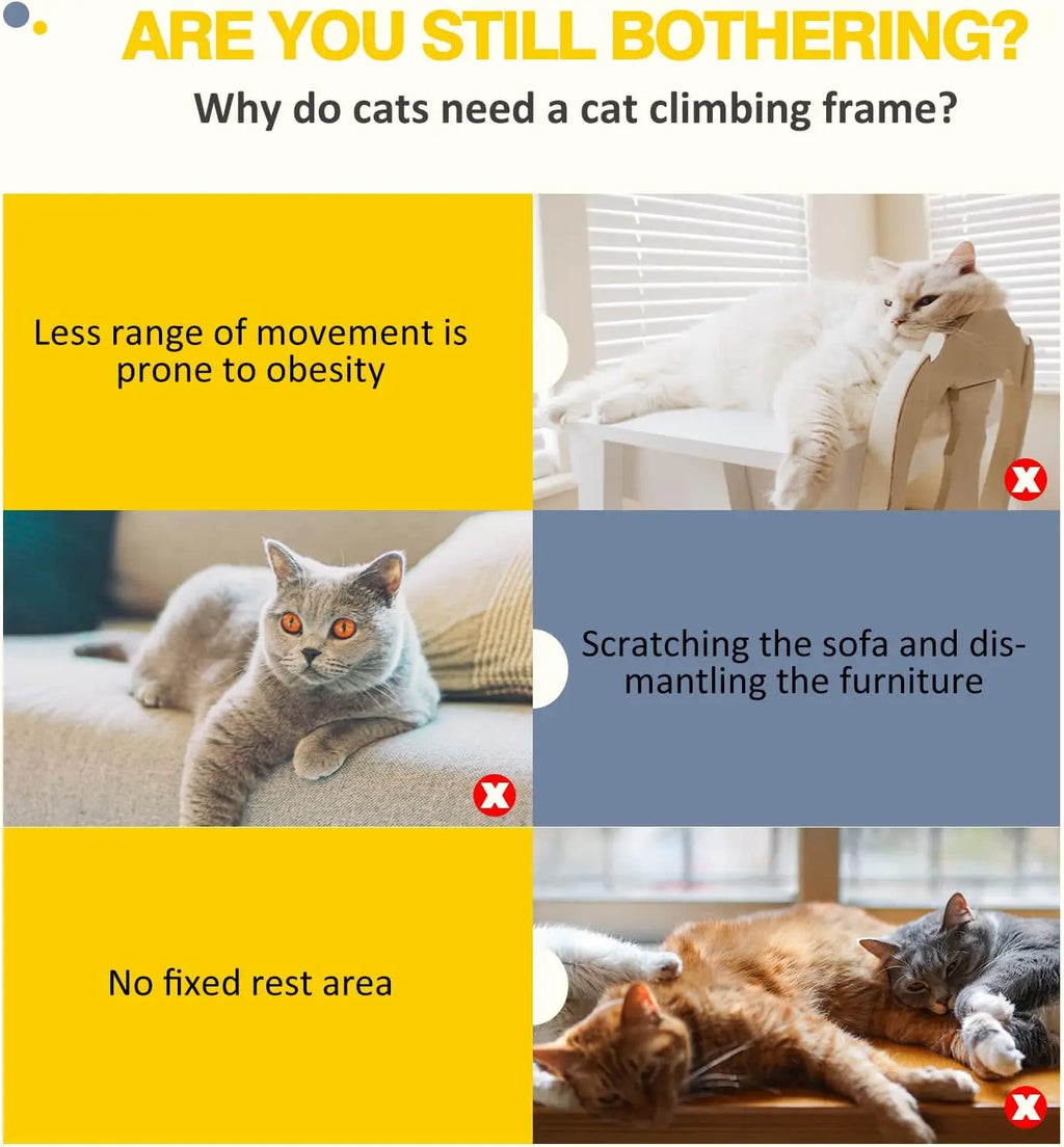 Multi-Level Cat Tree 140cm -Condo, Hammock &Scratching Post