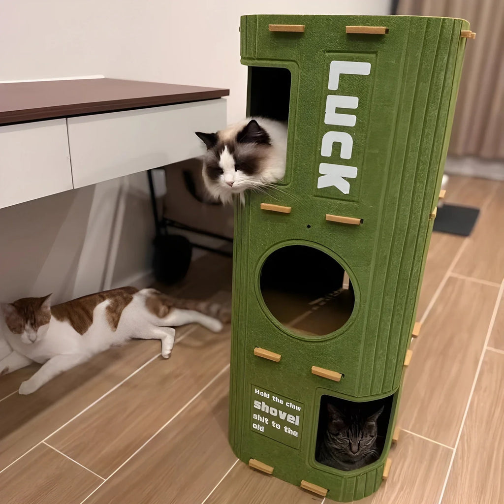 Multi Level Cat Tree with Enclosed Cat House