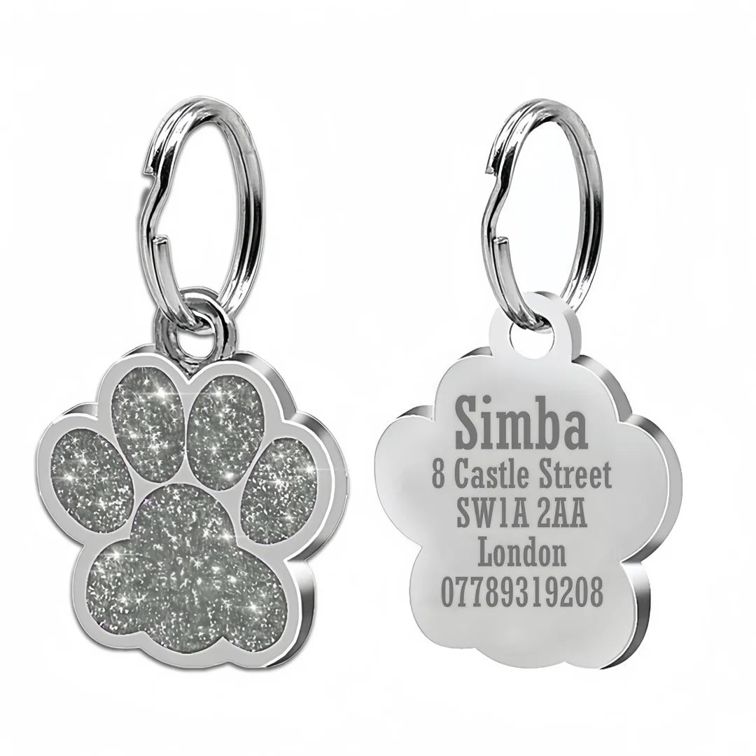 Engraved Puppy Pet ID Name Collar Tag