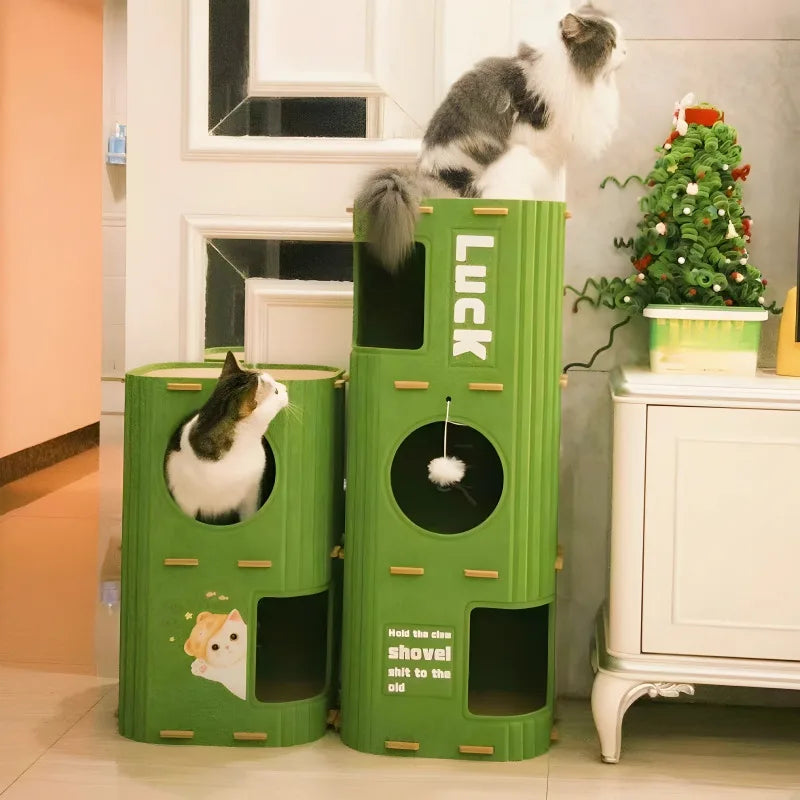 Multi Level Cat Tree with Enclosed Cat House