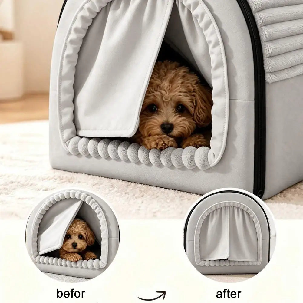 Foldable Pet House Removable Washable Cat Bed Indoor Warm Doghouse ﻿