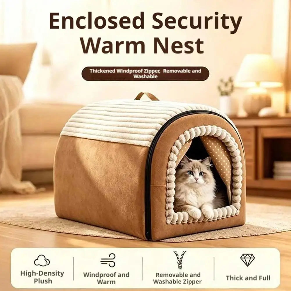 Foldable Pet House Removable Washable Cat Bed Indoor Warm Doghouse ﻿