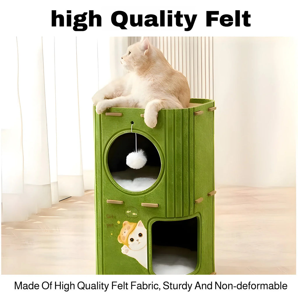Multi Level Cat Tree with Enclosed Cat House