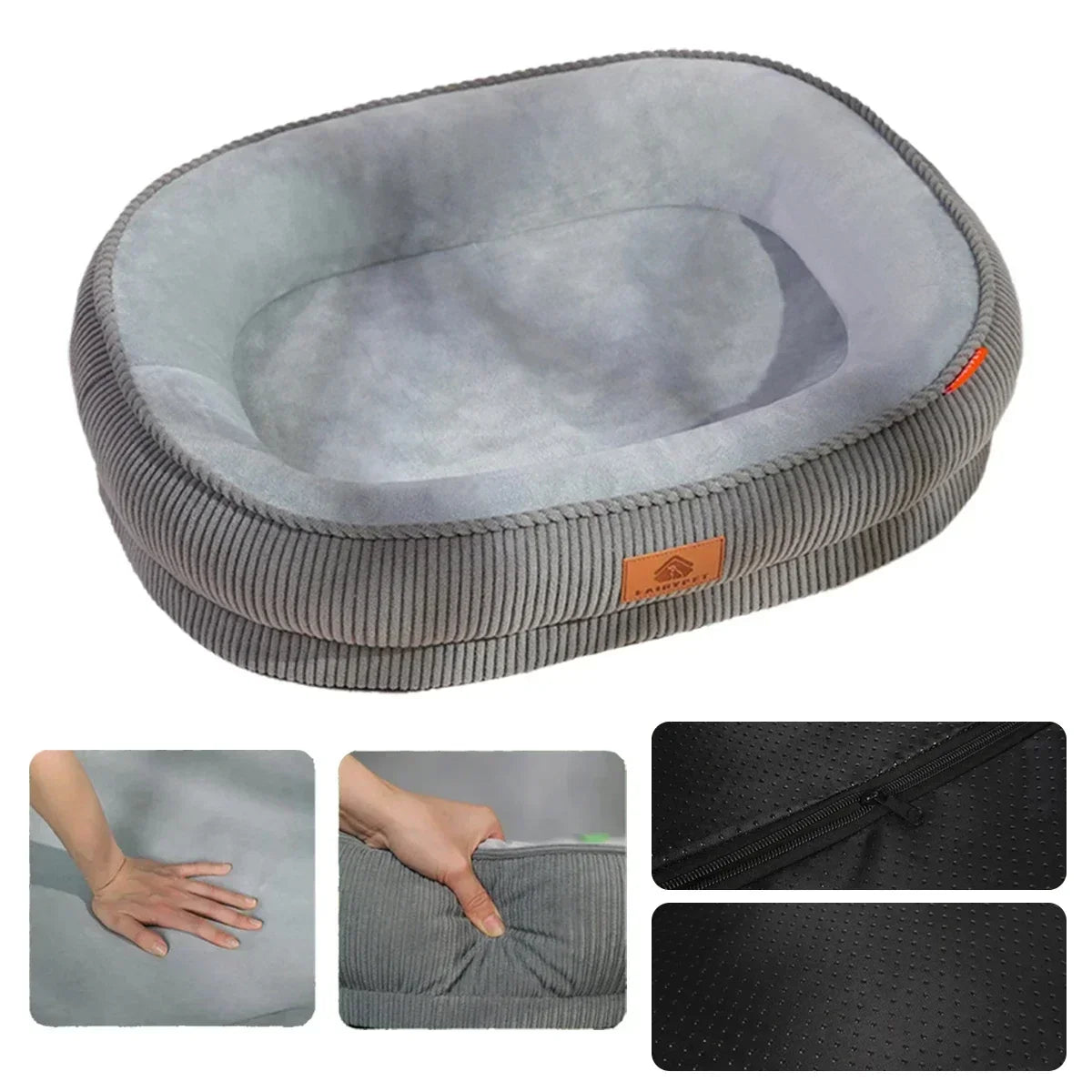 Warm Plush Pet Bed for Small Dogs & Cats, Washable