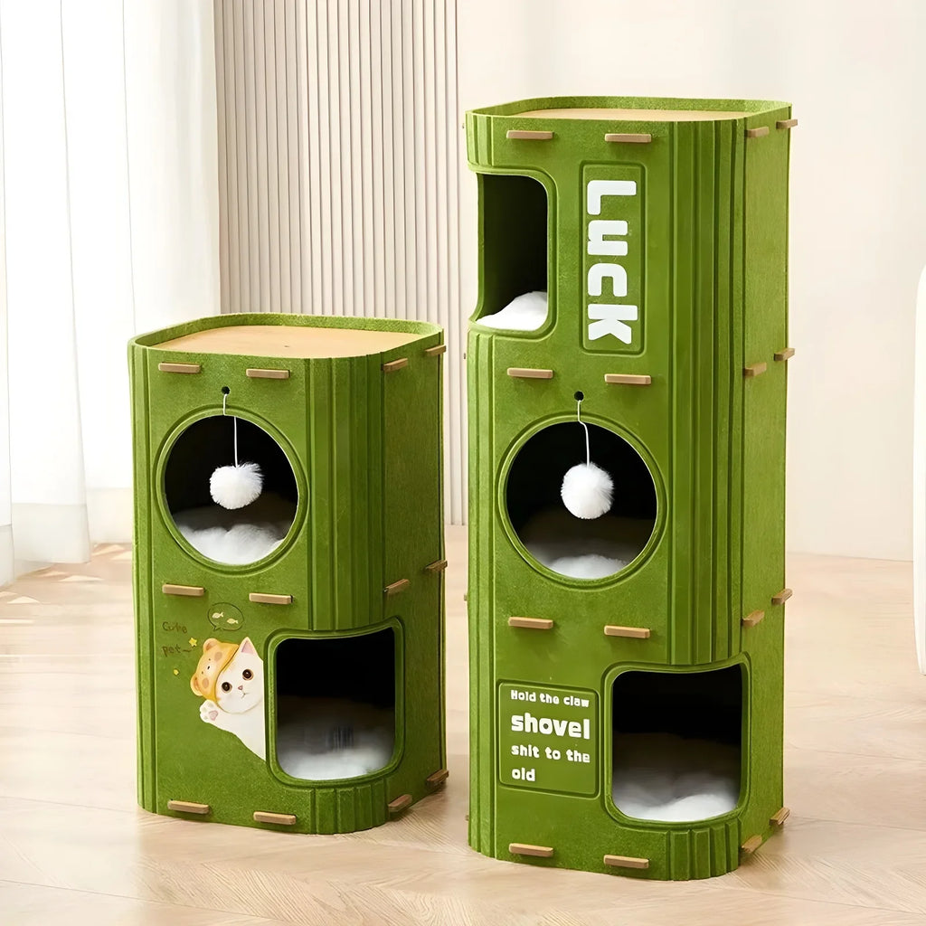 Multi Level Cat Tree with Enclosed Cat House