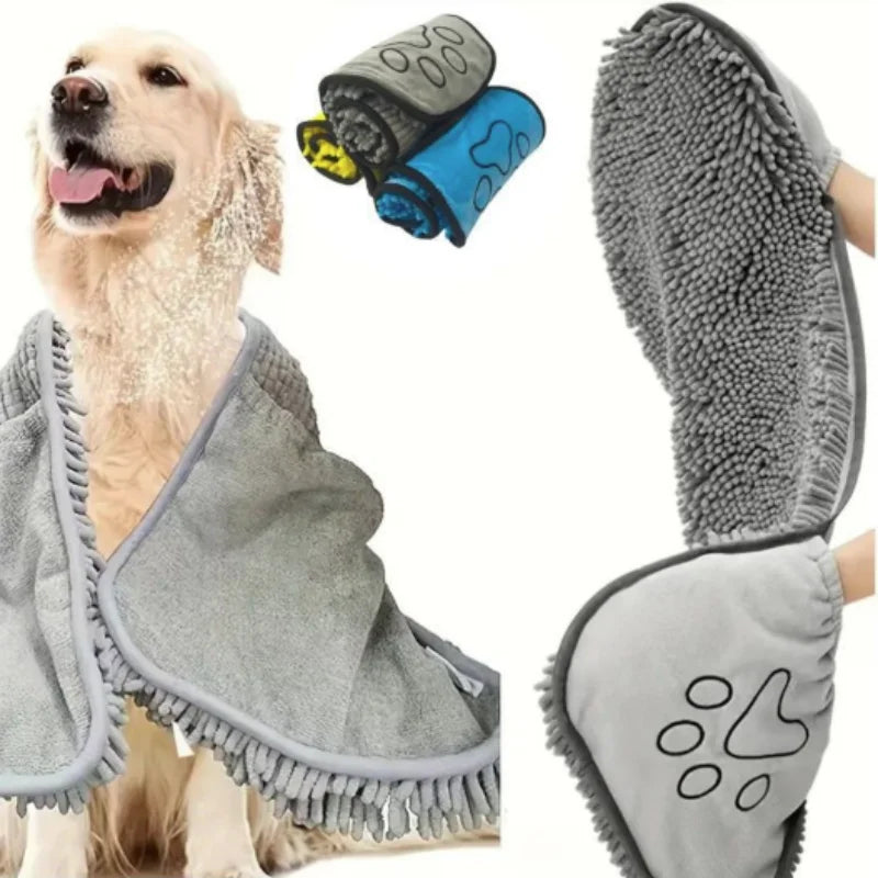 Super Absorbent Quick Dry Pet Towel , Soft Dog Bath Robe /Convenient Cat Bath Towel