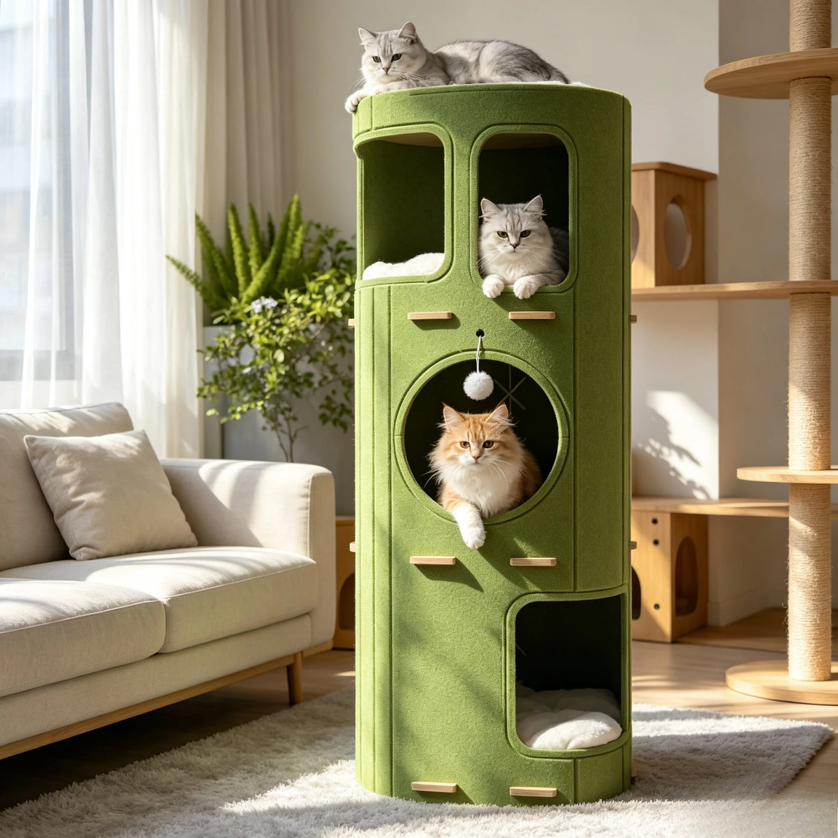 Multi Level Cat Tree with Enclosed Cat House
