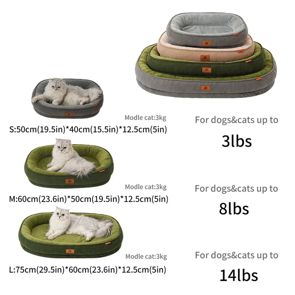 Warm Plush Pet Bed for Small Dogs & Cats, Washable