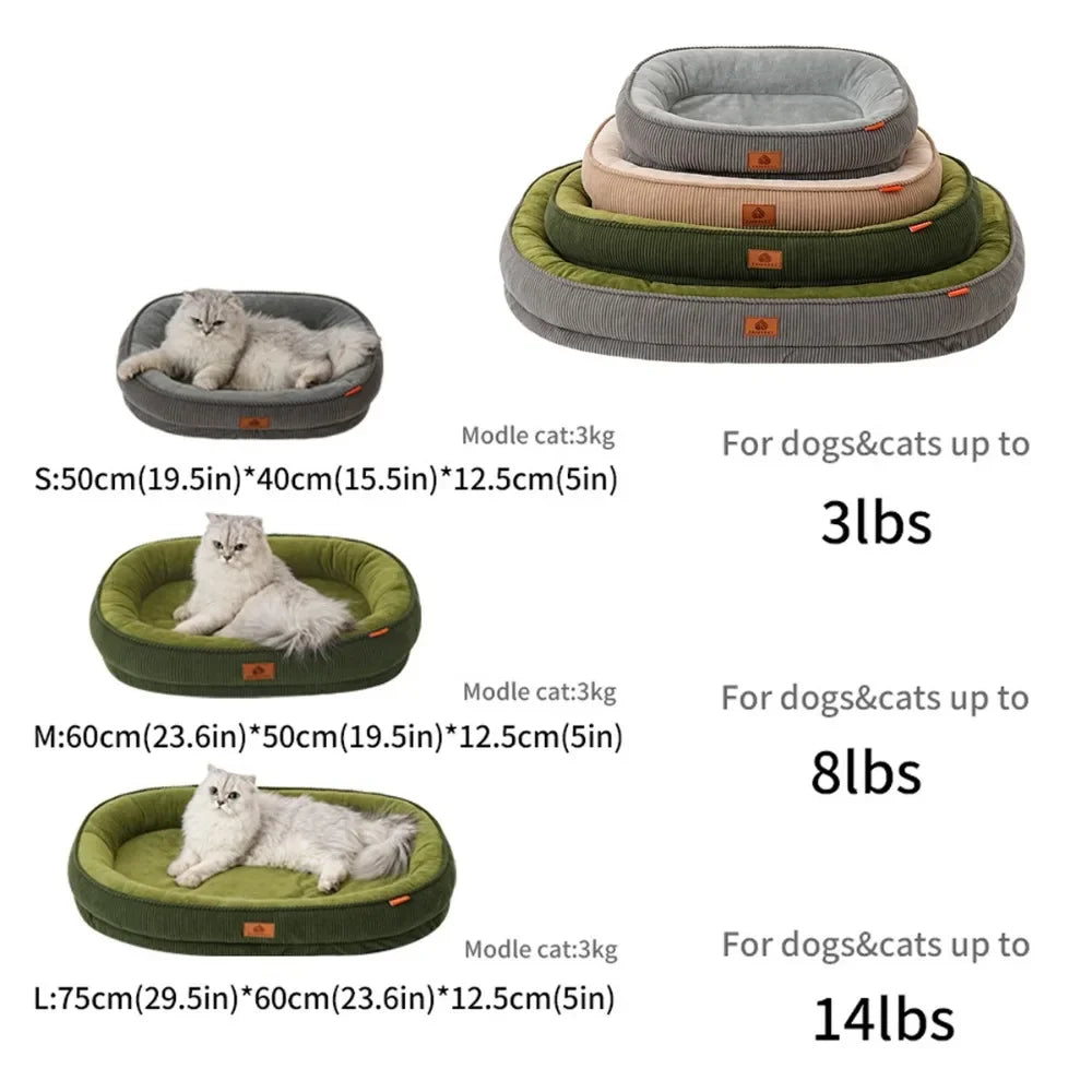 Warm Plush Pet Bed for Small Dogs & Cats, Washable