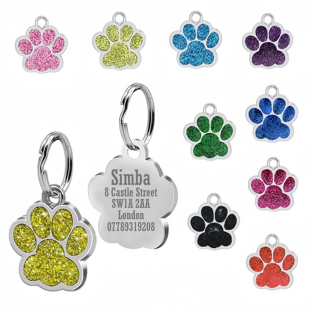 Engraved Puppy Pet ID Name Collar Tag
