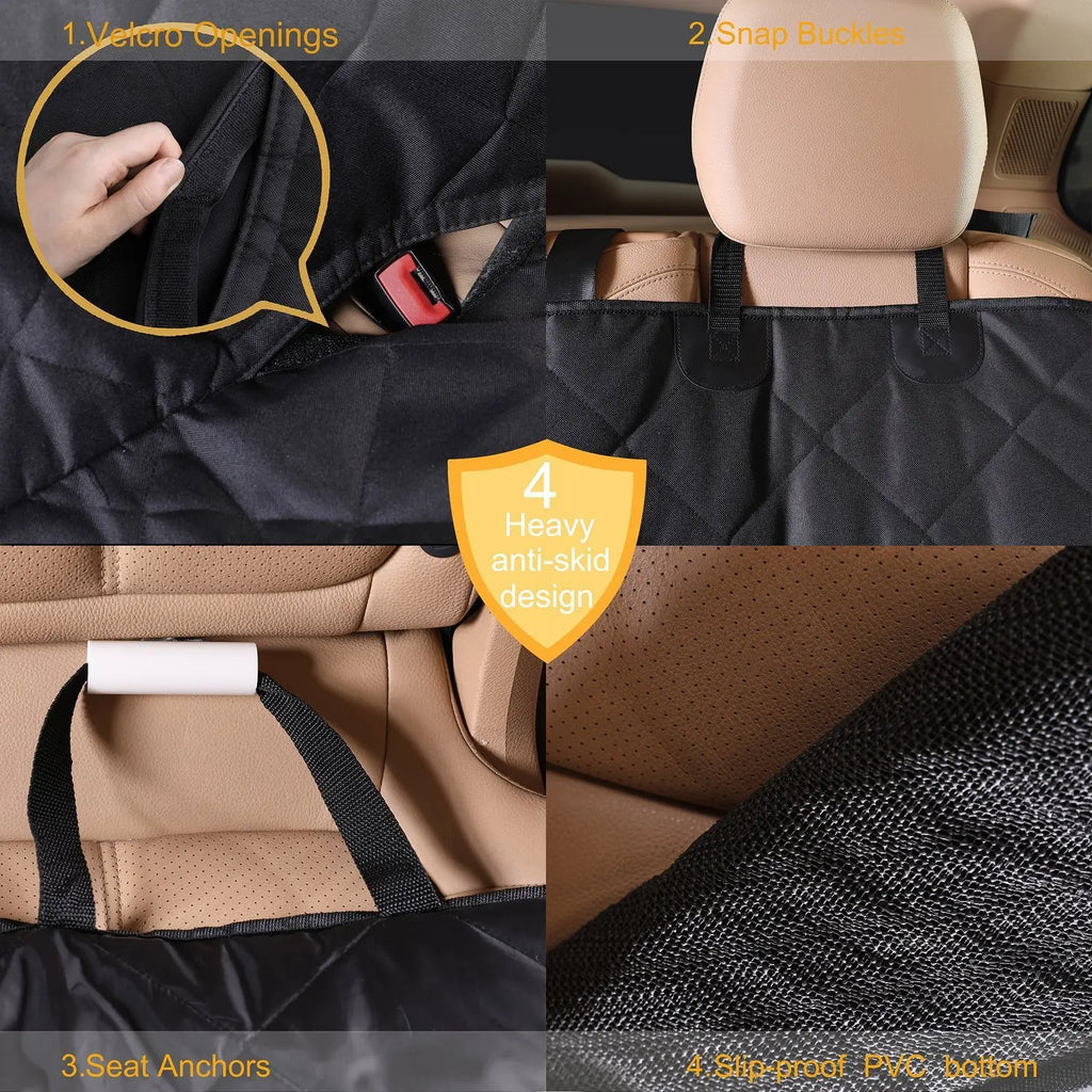 Waterproof Dog Car Seat Cover: Quilted Rear Seat Protector