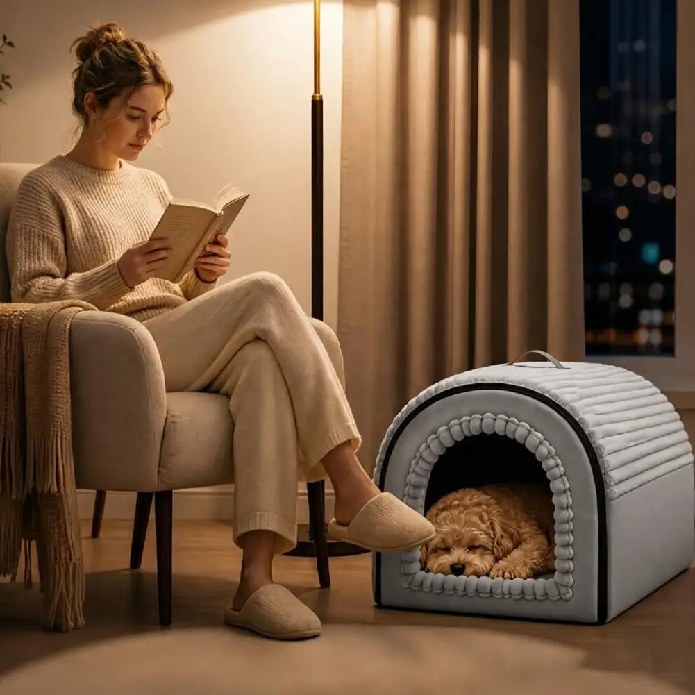 Foldable Pet House Removable Washable Cat Bed Indoor Warm Doghouse ﻿