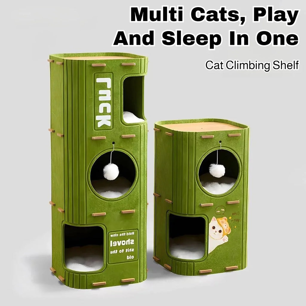 Multi Level Cat Tree with Enclosed Cat House