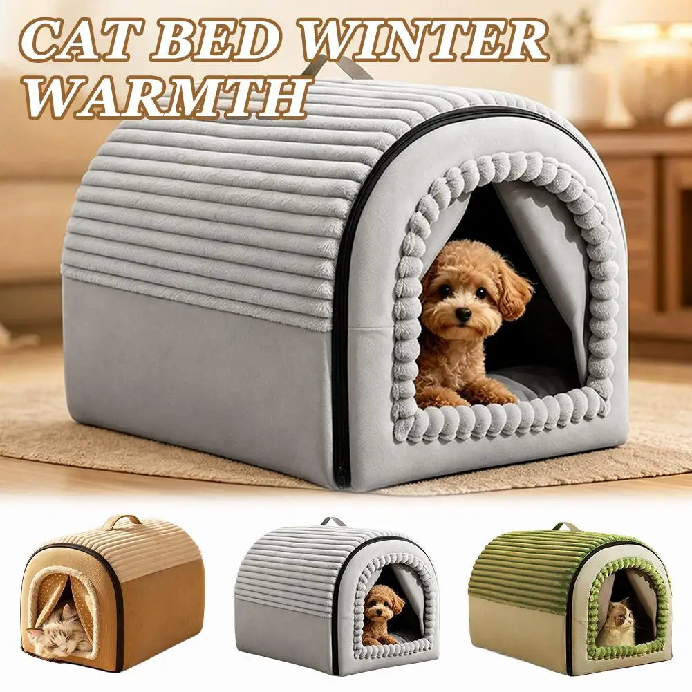 Foldable Pet House Removable Washable Cat Bed Indoor Warm Doghouse ﻿