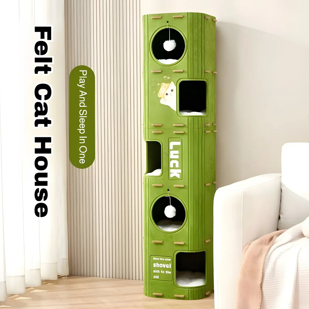 Multi Level Cat Tree with Enclosed Cat House