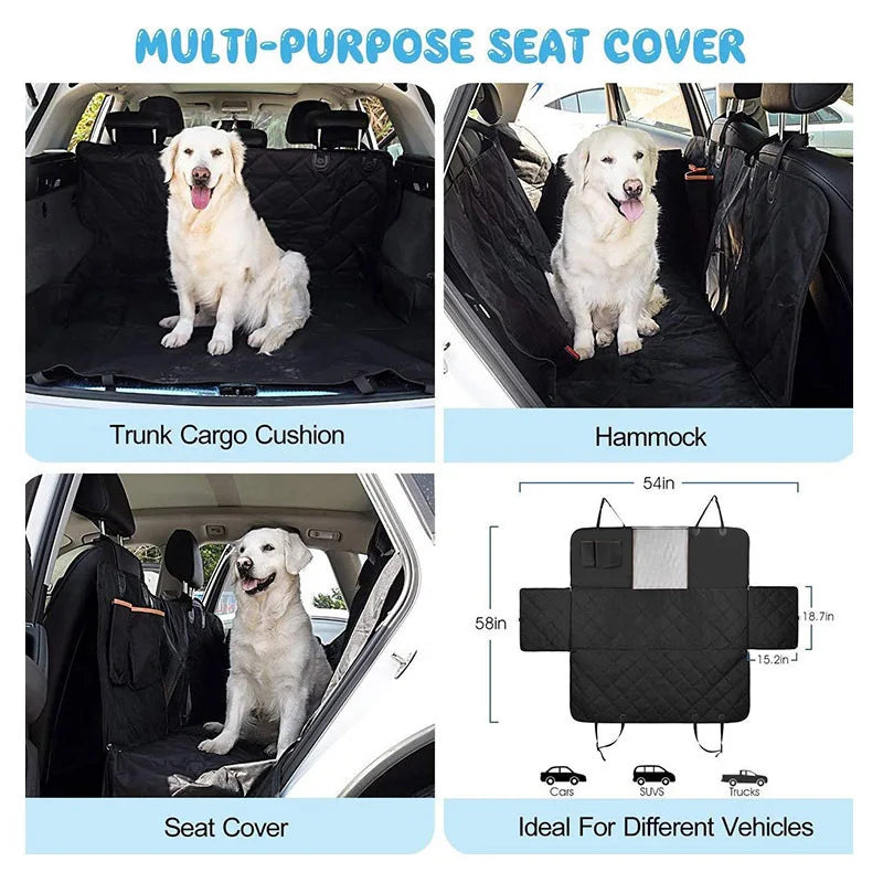 Waterproof Dog Car Seat Cover: Quilted Rear Seat Protector
