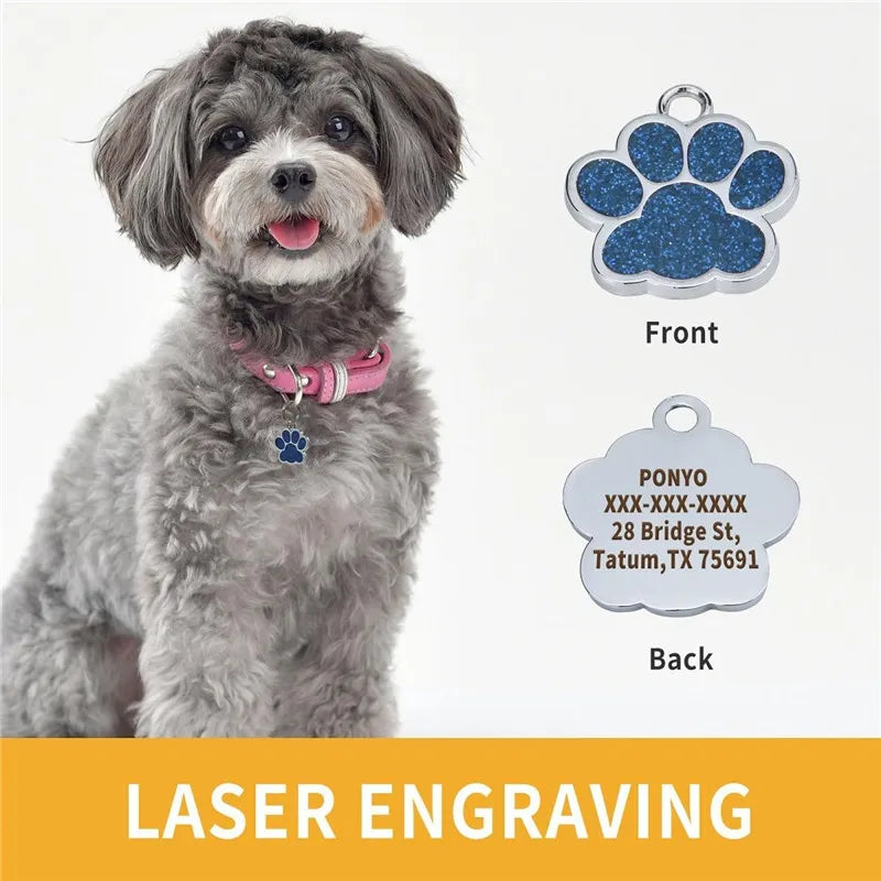 Engraved Puppy Pet ID Name Collar Tag