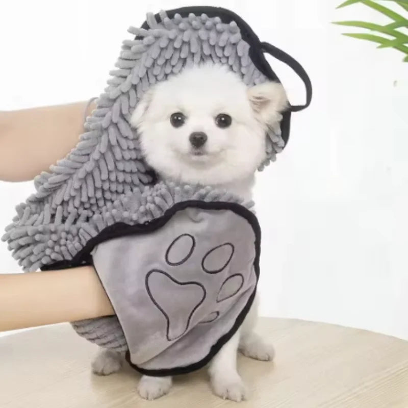 Super Absorbent Quick Dry Pet Towel , Soft Dog Bath Robe /Convenient Cat Bath Towel